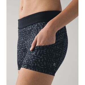 Lululemon What The Sport Short Full On Luxtreme Heathered Net Pop Black Womens 8